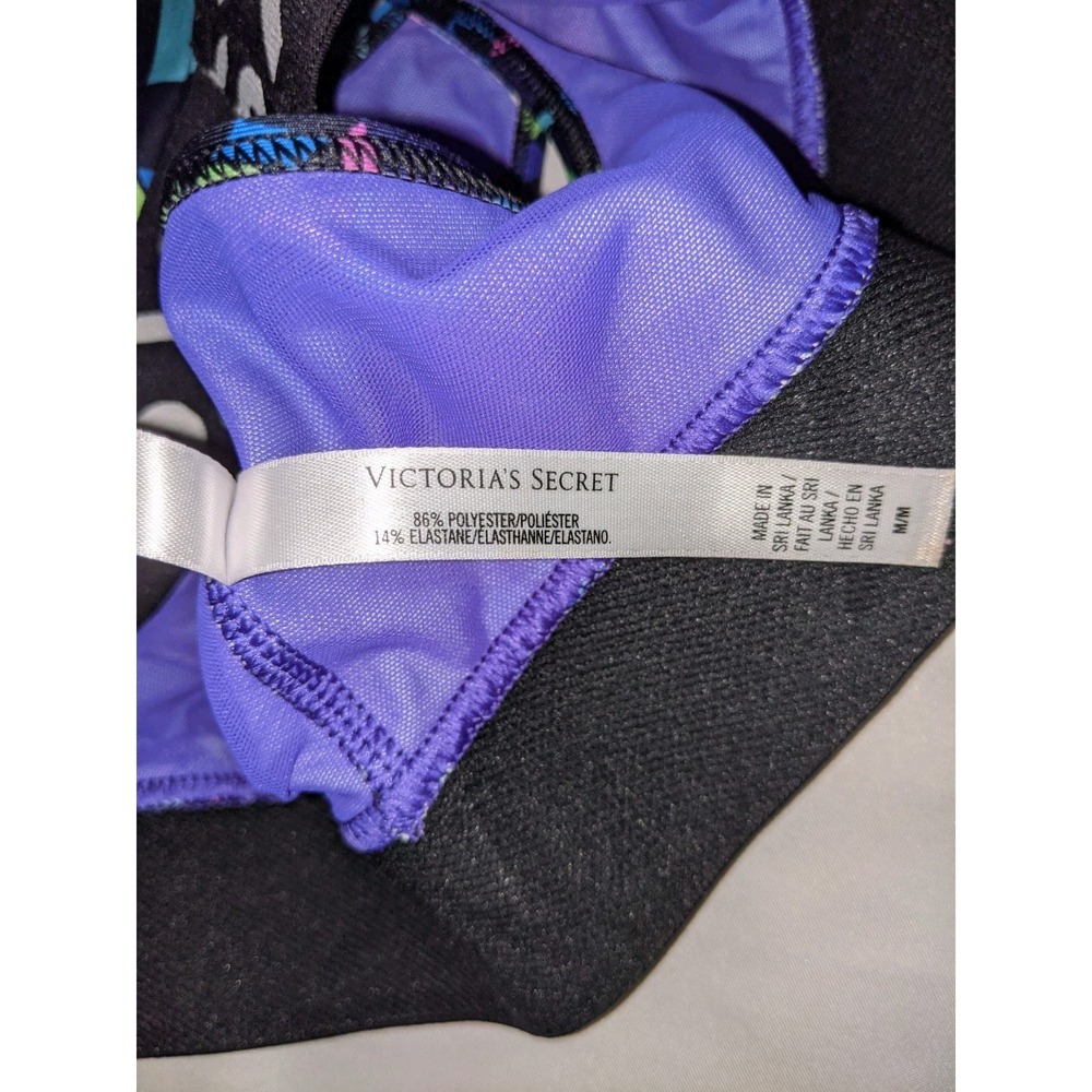 Victoria's Secret Sports Bra Size Medium Multicolor Geometric Logo Band - Picture 7 of 16